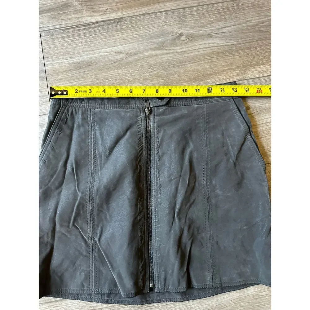Free People Get Into the Grove Faux Suede Gray Mini Skirt size 6